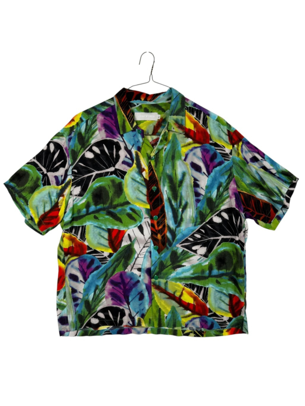 Jams World Aloha Shirt Jasper Print Hawaiian Button Up Mens Large